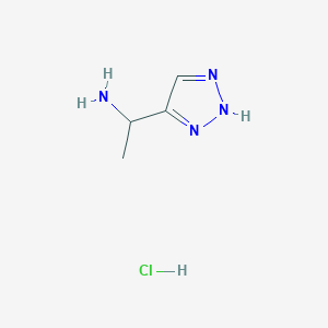 molecular formula C4H9ClN4 B2965368 外消旋-1-(1H-1,2,3-三唑-4-基)乙胺盐酸盐 CAS No. 2344685-42-1