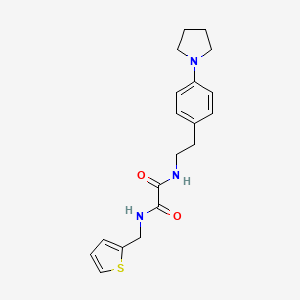 molecular formula C19H23N3O2S B2965370 N1-(4-(pyrrolidin-1-yl)phenethyl)-N2-(thiophen-2-ylmethyl)oxalamide CAS No. 953952-54-0