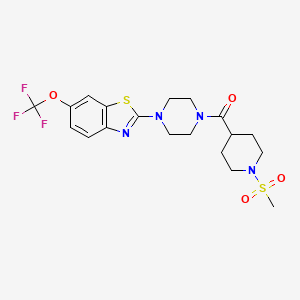 (1-(Methylsulfonyl)piperidin-4-yl)(4-(6-(trifluoromethoxy)benzo[d]thiazol-2-yl)piperazin-1-yl)methanone