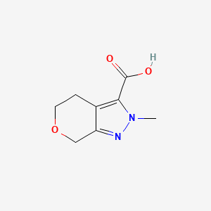 molecular formula C8H10N2O3 B2965375 2-Methyl-2H,4H,5H,7H-pyrano[3,4-c]pyrazole-3-carboxylic acid CAS No. 1524826-39-8