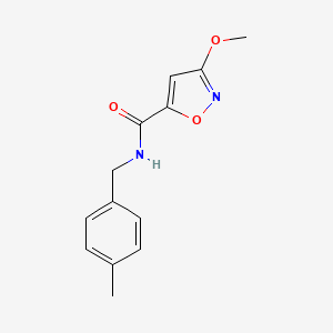 molecular formula C13H14N2O3 B2965384 3-methoxy-N-(4-methylbenzyl)isoxazole-5-carboxamide CAS No. 1428374-11-1