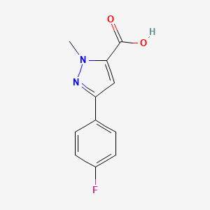 molecular formula C11H9FN2O2 B2965396 3-(4-fluorophenyl)-1-methyl-1H-pyrazole-5-carboxylic acid CAS No. 943863-70-5