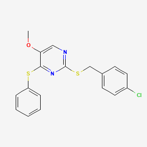 2-((4-Chlorobenzyl)sulfanyl)-4-(phenylsulfanyl)-5-pyrimidinyl methyl ether