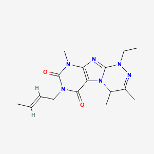 molecular formula C16H22N6O2 B2965399 7-[(E)-丁-2-烯基]-1-乙基-3,4,9-三甲基-4H-嘌呤[8,7-c][1,2,4]三嗪-6,8-二酮 CAS No. 919027-69-3