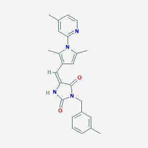 molecular formula C24H24N4O2 B296540 5-{[2,5-dimethyl-1-(4-methyl-2-pyridinyl)-1H-pyrrol-3-yl]methylene}-3-(3-methylbenzyl)-2,4-imidazolidinedione 