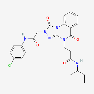 molecular formula C24H25ClN6O4 B2965400 N-(3,5-dimethoxyphenyl)-2-[(7,8-dimethoxy-5H-pyrimido[5,4-b]indol-4-yl)thio]acetamide CAS No. 1243070-82-7