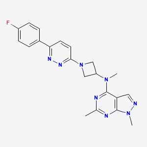 molecular formula C21H21FN8 B2965403 N-[1-[6-(4-Fluorophenyl)pyridazin-3-yl]azetidin-3-yl]-N,1,6-trimethylpyrazolo[3,4-d]pyrimidin-4-amine CAS No. 2415565-36-3