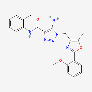 molecular formula C22H22N6O3 B2965408 5-amino-1-{[2-(2-methoxyphenyl)-5-methyl-1,3-oxazol-4-yl]methyl}-N-(2-methylphenyl)-1H-1,2,3-triazole-4-carboxamide CAS No. 1112433-76-7