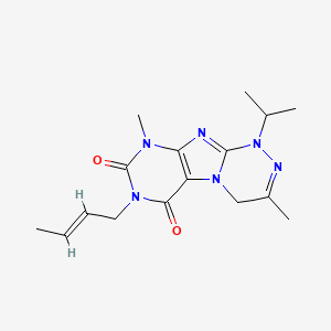 molecular formula C16H22N6O2 B2965411 7-[(E)-丁-2-烯基]-3,9-二甲基-1-丙-2-基-4H-嘌呤[8,7-c][1,2,4]三嗪-6,8-二酮 CAS No. 919027-37-5