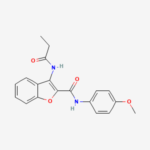 molecular formula C19H18N2O4 B2965414 N-(4-甲氧基苯基)-3-丙酰胺基苯并呋喃-2-羧酰胺 CAS No. 862830-82-8