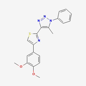 molecular formula C20H18N4O2S B2965415 4-[4-(3,4-二甲氧基苯基)-1,3-噻唑-2-基]-5-甲基-1-苯基-1H-1,2,3-三唑 CAS No. 1105199-45-8