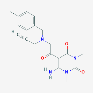 6-Amino-1,3-dimethyl-5-(2-{[(4-methylphenyl)methyl](prop-2-yn-1-yl)amino}acetyl)-1,2,3,4-tetrahydropyrimidine-2,4-dione
