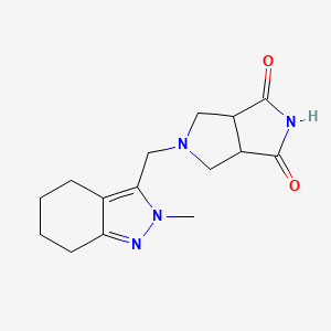 molecular formula C15H20N4O2 B2965420 5-[(2-Methyl-4,5,6,7-tetrahydroindazol-3-yl)methyl]-3a,4,6,6a-tetrahydropyrrolo[3,4-c]pyrrole-1,3-dione CAS No. 2415555-67-6