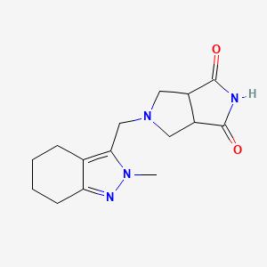 molecular formula C15H20N4O2 B2965420 5-[(2-methyl-4,5,6,7-tetrahydro-2H-indazol-3-yl)methyl]-octahydropyrrolo[3,4-c]pyrrole-1,3-dione CAS No. 2415555-67-6