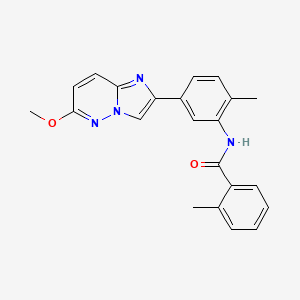 molecular formula C22H20N4O2 B2965426 N-(5-(6-甲氧基咪唑并[1,2-b]哒嗪-2-基)-2-甲基苯基)-2-甲基苯甲酰胺 CAS No. 953215-69-5