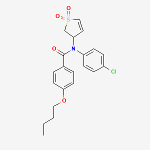 molecular formula C21H22ClNO4S B2965429 4-丁氧基-N-(4-氯苯基)-N-(1,1-二氧化-2,3-二氢噻吩-3-基)苯甲酰胺 CAS No. 852438-18-7