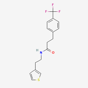 molecular formula C16H16F3NOS B2965439 N-(2-噻吩-3-基乙基)-3-[4-(三氟甲基)苯基]丙酰胺 CAS No. 1068575-83-6