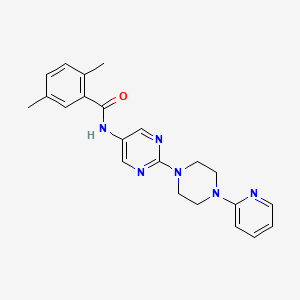 molecular formula C22H24N6O B2965441 2,5-二甲基-N-(2-(4-(吡啶-2-基)哌嗪-1-基)嘧啶-5-基)苯甲酰胺 CAS No. 1396852-90-6