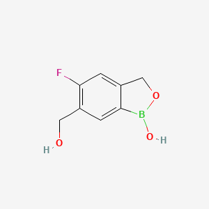 molecular formula C8H8BFO3 B2965446 5-Fluoro-6-(hydroxymethyl)-1,3-dihydro-2,1-benzoxaborol-1-ol CAS No. 947165-12-0