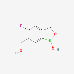 molecular formula C8H8BFO3 B2965446 5-氟-6-(羟甲基)-1,3-二氢-2,1-苯并恶硼醇-1-醇 CAS No. 947165-12-0