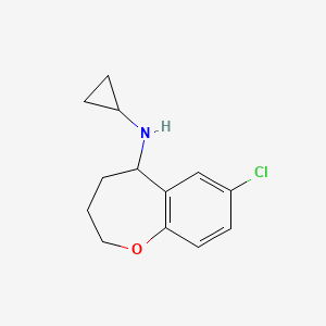 molecular formula C13H16ClNO B2965449 7-Chloro-N-cyclopropyl-2,3,4,5-tetrahydrobenzo[b]oxepin-5-amine CAS No. 1156602-56-0