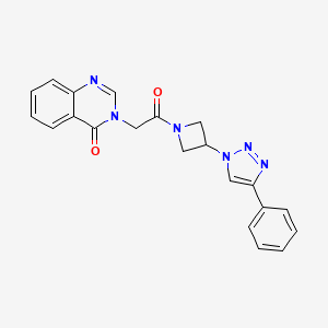 molecular formula C21H18N6O2 B2965452 3-(2-oxo-2-(3-(4-phenyl-1H-1,2,3-triazol-1-yl)azetidin-1-yl)ethyl)quinazolin-4(3H)-one CAS No. 2034441-77-3
