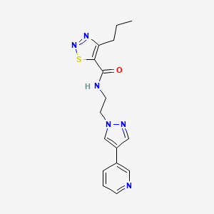 molecular formula C16H18N6OS B2965456 4-propyl-N-{2-[4-(pyridin-3-yl)-1H-pyrazol-1-yl]ethyl}-1,2,3-thiadiazole-5-carboxamide CAS No. 2097933-86-1
