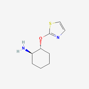 molecular formula C9H14N2OS B2965458 (1R,2R)-2-(1,3-Thiazol-2-yloxy)cyclohexan-1-amine CAS No. 2277243-15-7