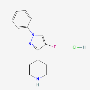 4-(4-Fluoro-1-phenylpyrazol-3-yl)piperidine;hydrochloride