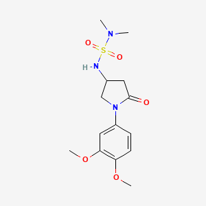 molecular formula C14H21N3O5S B2965461 1-(3,4-Dimethoxyphenyl)-4-[(dimethylsulfamoyl)amino]pyrrolidin-2-one CAS No. 896318-34-6