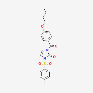 molecular formula C21H22N2O5S B2965464 1-(4-Butoxybenzoyl)-3-(4-methylphenyl)sulfonylimidazol-2-one CAS No. 950320-67-9