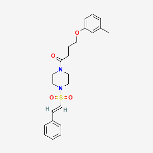 molecular formula C23H28N2O4S B2965469 4-(3-Methylphenoxy)-1-[4-(2-phenylethenesulfonyl)piperazin-1-yl]butan-1-one CAS No. 924713-04-2