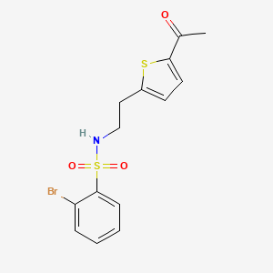 molecular formula C14H14BrNO3S2 B2965475 N-(2-(5-acetylthiophen-2-yl)ethyl)-2-bromobenzenesulfonamide CAS No. 2034272-44-9