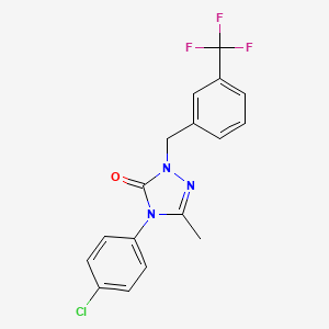 molecular formula C17H13ClF3N3O B2965476 4-(4-chlorophenyl)-5-methyl-2-[3-(trifluoromethyl)benzyl]-2,4-dihydro-3H-1,2,4-triazol-3-one CAS No. 860786-62-5