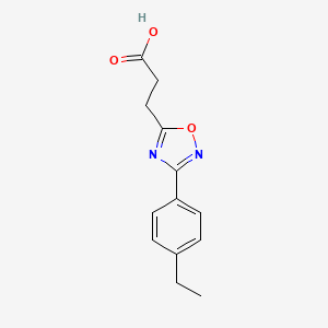 molecular formula C13H14N2O3 B2965483 3-[3-(4-Ethylphenyl)-1,2,4-oxadiazol-5-yl]propanoic acid CAS No. 889946-88-7