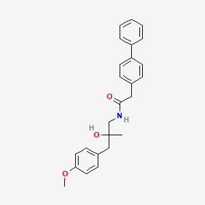 molecular formula C25H27NO3 B2965487 2-([1,1'-biphenyl]-4-yl)-N-(2-hydroxy-3-(4-methoxyphenyl)-2-methylpropyl)acetamide CAS No. 1396873-67-8