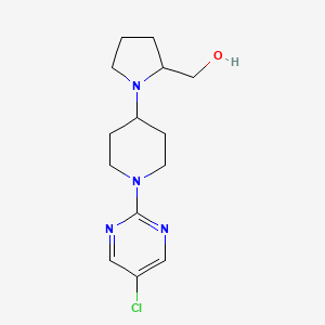 molecular formula C14H21ClN4O B2965489 [1-[1-(5-Chloropyrimidin-2-yl)piperidin-4-yl]pyrrolidin-2-yl]methanol CAS No. 2379970-50-8