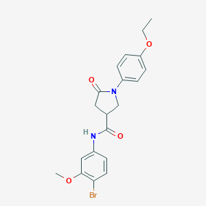 molecular formula C20H21BrN2O4 B296549 N-(4-bromo-3-methoxyphenyl)-1-(4-ethoxyphenyl)-5-oxo-3-pyrrolidinecarboxamide 