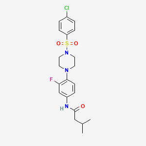 N-(4-{4-[(4-chlorophenyl)sulfonyl]piperazino}-3-fluorophenyl)-3-methylbutanamide