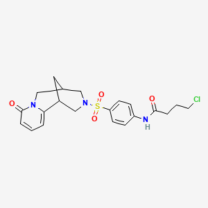 molecular formula C21H24ClN3O4S B2965498 4-chloro-N-(4-((8-oxo-5,6-dihydro-1H-1,5-methanopyrido[1,2-a][1,5]diazocin-3(2H,4H,8H)-yl)sulfonyl)phenyl)butanamide CAS No. 681271-01-2