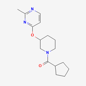 molecular formula C16H23N3O2 B2965499 Cyclopentyl(3-((2-methylpyrimidin-4-yl)oxy)piperidin-1-yl)methanone CAS No. 2034473-19-1
