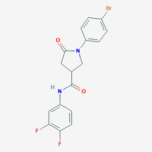molecular formula C17H13BrF2N2O2 B296550 1-(4-bromophenyl)-N-(3,4-difluorophenyl)-5-oxopyrrolidine-3-carboxamide 