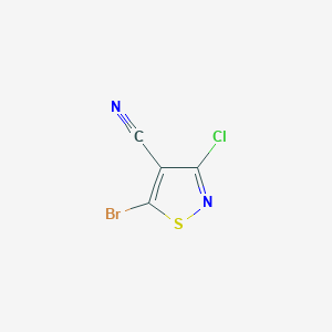 molecular formula C4BrClN2S B2965501 5-溴-3-氯异噻唑-4-腈 CAS No. 1309469-80-4