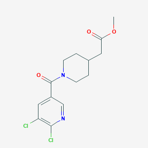 molecular formula C14H16Cl2N2O3 B2965512 Methyl 2-[1-(5,6-dichloropyridine-3-carbonyl)piperidin-4-yl]acetate CAS No. 2094633-17-5