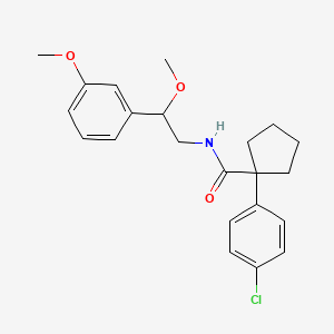 B2965517 1-(4-chlorophenyl)-N-(2-methoxy-2-(3-methoxyphenyl)ethyl)cyclopentanecarboxamide CAS No. 1797088-19-7