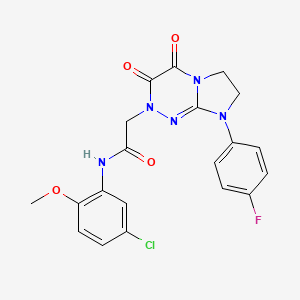 molecular formula C20H17ClFN5O4 B2965518 N-(5-chloro-2-methoxyphenyl)-2-(8-(4-fluorophenyl)-3,4-dioxo-3,4,7,8-tetrahydroimidazo[2,1-c][1,2,4]triazin-2(6H)-yl)acetamide CAS No. 941995-54-6