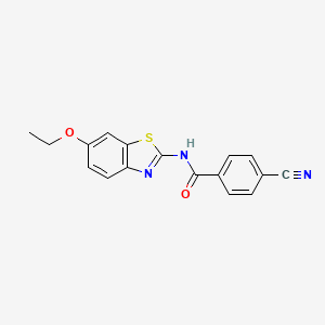 molecular formula C17H13N3O2S B2965526 4-cyano-N-(6-ethoxybenzo[d]thiazol-2-yl)benzamide CAS No. 312917-53-6