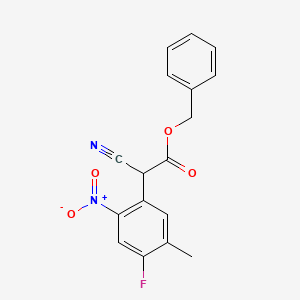 molecular formula C17H13FN2O4 B2965531 Benzyl 2-cyano-2-(4-fluoro-5-methyl-2-nitrophenyl)acetate CAS No. 1071974-01-0