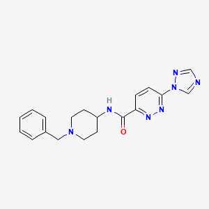 molecular formula C19H21N7O B2965532 N-(1-benzylpiperidin-4-yl)-6-(1H-1,2,4-triazol-1-yl)pyridazine-3-carboxamide CAS No. 1448129-90-5