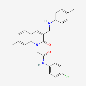 N-(4-chlorophenyl)-2-(7-methyl-3-{[(4-methylphenyl)amino]methyl}-2-oxo-1,2-dihydroquinolin-1-yl)acetamide